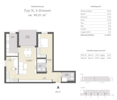 Exklusive 3-Raum-Wohnung mit Balkon und Einbauküche in Frankfurt am Main