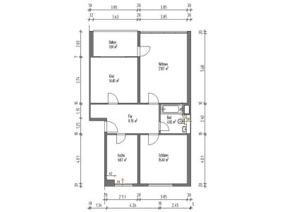 Helle 3-Raum-Wohnung mit Balkon in D-Holthausen