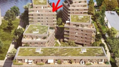 Erstbezug! Moderne 2-Zimmer-Wohnung mit EBK und Dachterrasse mit Spreeblick