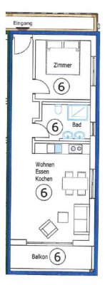2-Zimmer-Wohnung, mit EBK, voll möbiliert in Friedrichshafen