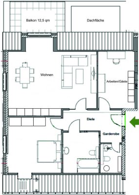 Nachmieter gesucht für Top moderne 3-Zimmer-DG-Wohnung  mit Balkon in Burscheid.