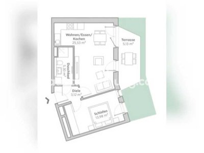 Tauschwohnung: 2-Zimmer Neubauwohnung mit Terrasse Garten