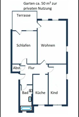 Wohnung mit privaten Garten