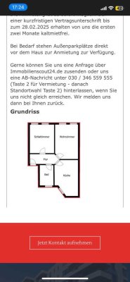 2 Raum Wohnung ab sofort verfügbar