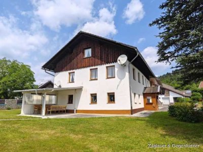 2 Häuser (gepflegtes Doppelhaus mit insgesamt 3 Wohnungen) in Spiegelau-Ortsteil zum Preis von einem