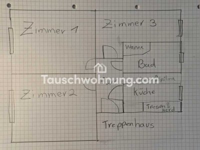 Tauschwohnung: Helle 3-Zimmer Wohnung mit sehr guter Anbindung an die Stadt