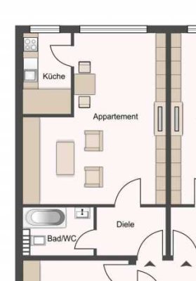 Erstbezug nach Kernsanierung 1-Zimmer Wohnung in Langenfeld (Rheinland)