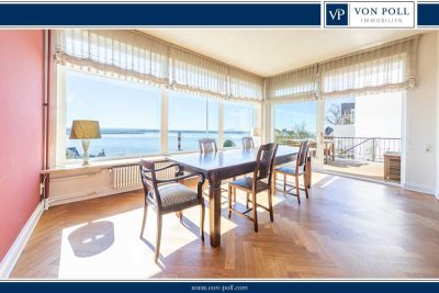 Purer Elbblick: 5 Zimmer, 
ca. 125 m², plus 3 wohnliche Räume, ca. 53 m²!