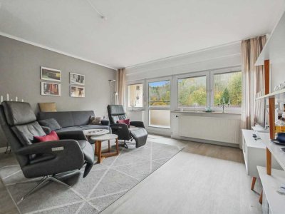 +Schön möblierte 3-R-W in Hohnstein - ermöglicht FeWo oder Eigennutzung (68m2) mit Garage & Loggia!+