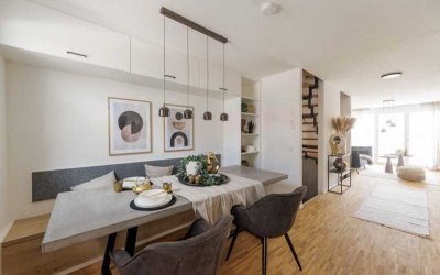 Luxus Designer Neubau 5,5-Zimmer-Reihenhaus vollmöbliert und dekoriert mit 2 Stellplätzen und Garten