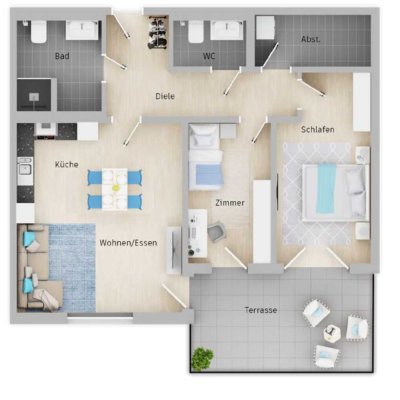 Exklusive, neuwertige 3-Zimmer-Wohnung mit luxuriöser Innenausstattung mit EBK in Rodenberg