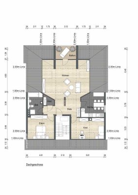 Dachgeschosswohnung mit Balkon in zentraler Lage von Schwetzingen
