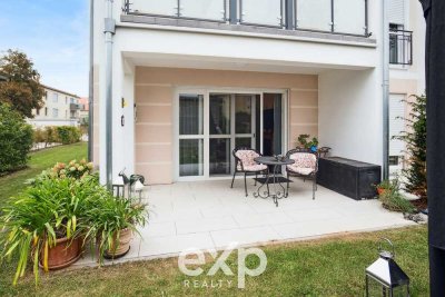 Elegantes Wohnen im Kurort: 3-Zimmer-Wohnung mit Garten und Komfortausstattung