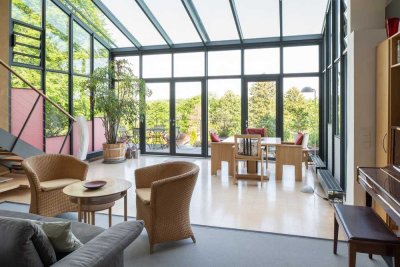 Ruhig gelegene 5-Zimmer-Maisonette-Wohnung mit großer Terrasse und weitem Blick ins Grüne