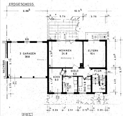Schöne 3-Zimmer-Hochparterre-Wohnung mit Balkon und Einbauküche in Bremen