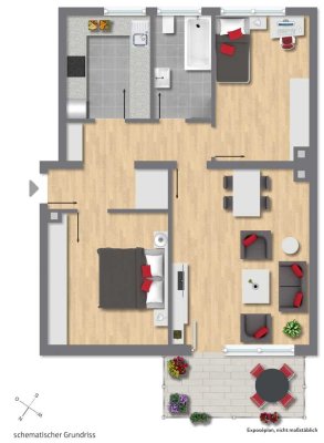 Gut geschnittene 3-Raum-Wohnung mit Balkon in ruhiger Lage von Stoppenberg