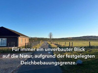 Schöner Bungalow direkt am Elbdeich - Ihr unverbaubarer Blick
