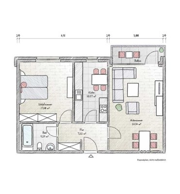 Frisch sanierte 2-Zimmer-Wohnung mit Balkon im Herzen von Lauenburg/Elbe