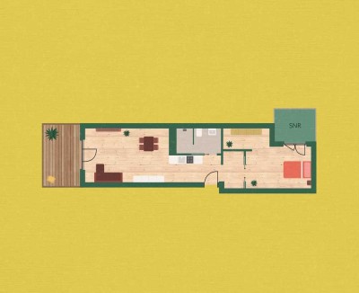 Helle 2-Zimmer Wohnung mit Terrasse und Gartenanteil in Berlin-Niederschönhausen