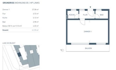 Stillvolle 1-Zimmer Wohnung mit großem Sonnenbalkon- nur 1 Minute zur Alster