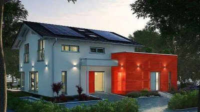 Haus im eleganten Design, mit Anbau und großen Balkon ! Im Preis wie immer ein Grundstück mitberechn