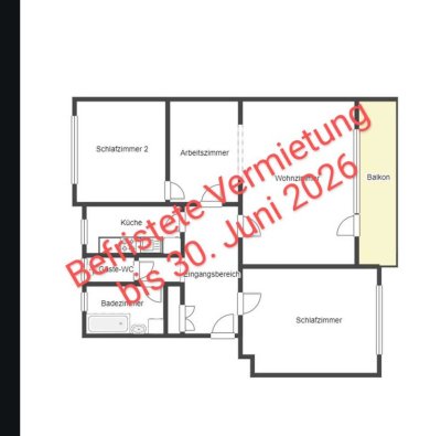 BEFRISTET BIS JUNI 26: Teilmöbl. schicke Wohnung in Benrath