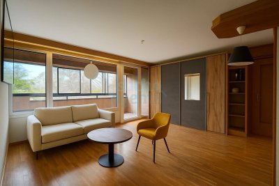 Südseitige Garçonnière mit Loggia, Lift und Parkplatz – Toplage Leonding