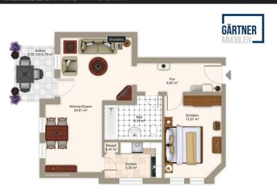 Suche Nachmieter für eine Helle 2-Zimmer-Wohnung mit Balkon im 3. OG in Hanau