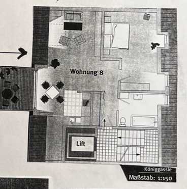 Geschmackvolle Dachgeschosswohnung mit zwei Zimmern, Balkon und Einbauküche