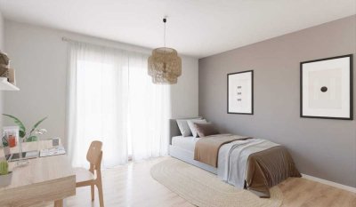 Kompaktes Miniapartment mit Balkon und inklusive Küchenzeile