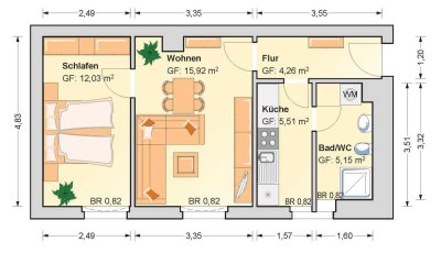 2-Raum Wohnung in Fraureuth!