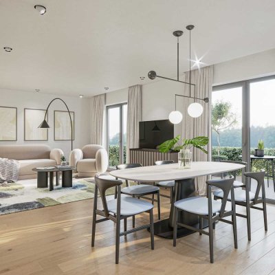 Moderne Maisonette-Wohnung mit Südwest-Garten und guter Anbindung