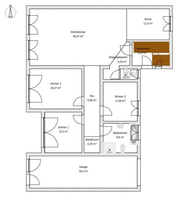 Erstbezug nach Sanierung: 4-Zimmer-Erdgeschosswohnung mit Garten
