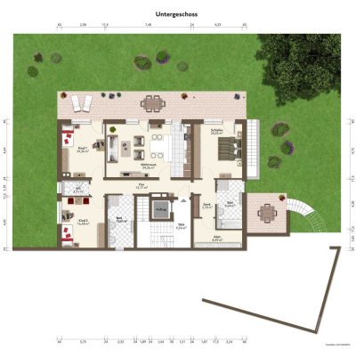 Stilvolle Wohnung mit Garten und herrlichem Rheinblick