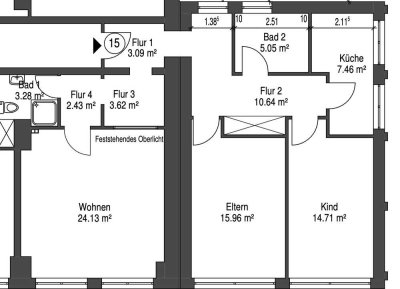 Attraktive 3-Zimmer-Wohnung - sehr gut als 3er WG geeignet