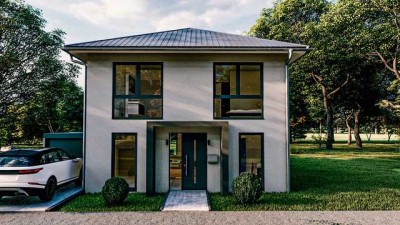 Moers-frei planbare Stadtvilla (freistehend-130m2) mit Garage, Wärmepumpe, PV-Anlage in ruhiger Lage