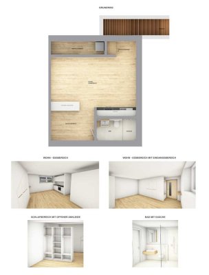 Feldafing: Moderne 1,5 Zimmer Souterrain Wohnung mit separaten Eingang,