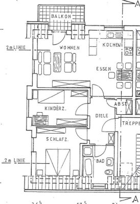 Bitte nur Mailanfragen: neuwertige 3 Zimmer-Wohnung  mit Südbalkon im Dachgeschoss