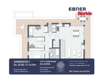 Luxuriöses Penthouse – 140 m² mit 270°-Dachterrasse | 4 Zimmer