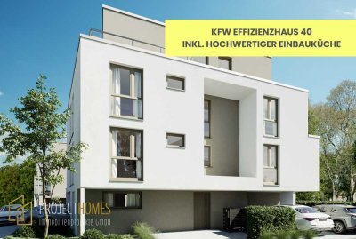 KFW40 - Traumhafte 2-Zimmer-Penthousewohnung mit Dachterrasse und direktem Aufzugzugang | WEH 06