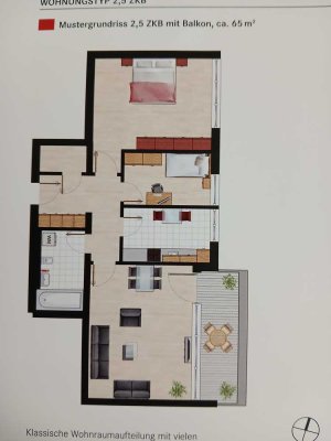 Moderne 2,5-Zimmer Wohnung im 3. OG mit Balkon in Germering