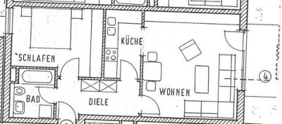 Schöne und gepflegte 2-Zimmer-EG-Wohnung mit Balkon in Asbach-Bäumenheim