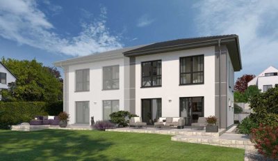 Einzugsfertige Doppelhaus-Stadtvilla mit Grundstück