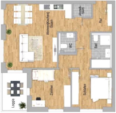 Besonderes Wohnambiente! Edel ausgestattete Neubau 3-Zimmer-Wohnung in Langen zu vermieten!