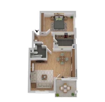 Hochwertig Renovierte 2-Zimmer EG-Wohnung