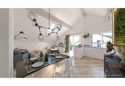 Dachgeschoss-Traumwohnung: 2 Zimmer mit Westbalkon