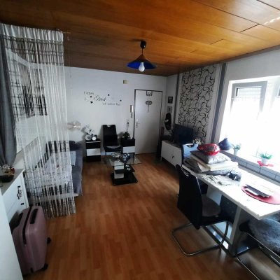 Nettes Appartement mit einem Zimmer, kleiner Küche und kleinem Bad.