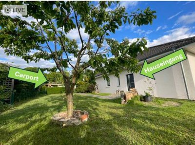 Bungalow mit 4,5 Zimmern, Terrasse und großem Garten in ruhiger Lage am Feldrand