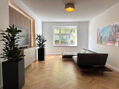 X-Viertel: Max. 6 Mo. Mietdauer. Möblierte Altbauwohnung mit Garten