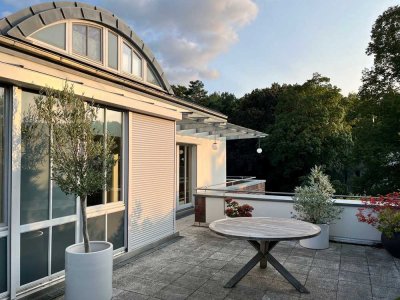 Penthouse mit 56m² Dachterrasse und Blick in den Seelhorster Wald